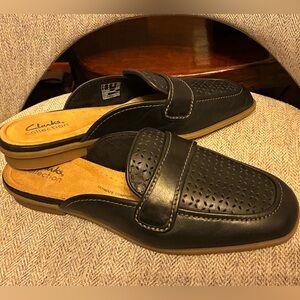 Clarks Black Slip-On Loafers